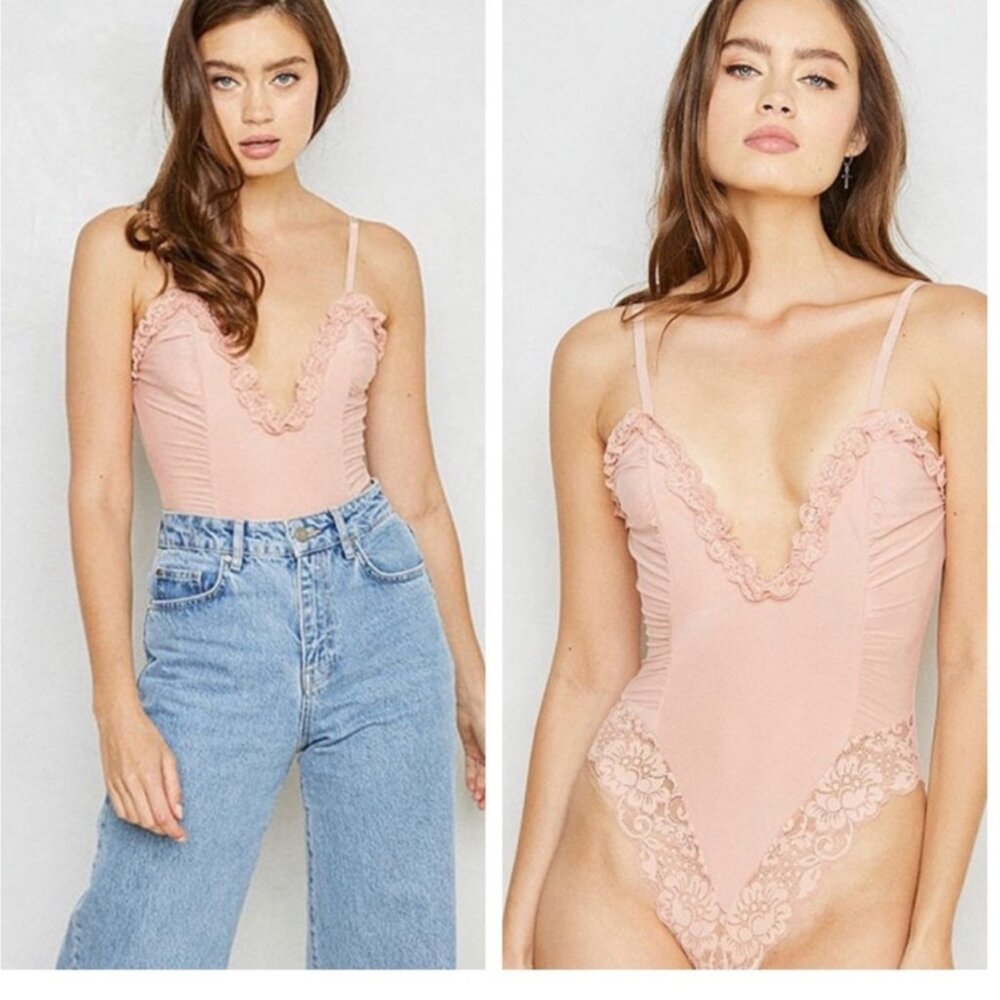 nwt we are hah lace ruffle lingerie bodysuit xs - Picture 2 of 2